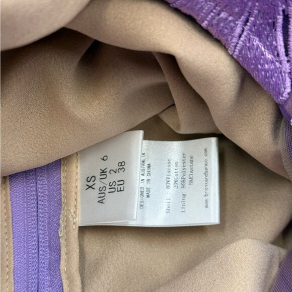 🆕 BRONX & BANCO 🧿 NWOT Jasmine Floral-Appliqued Gown, Lilac - Sz XS US 2 - Picture 14 of 16